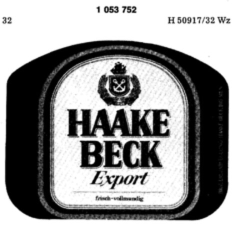 HAAKE BECK Export Logo (DPMA, 03.02.1983)