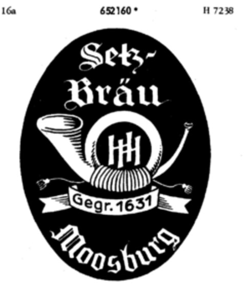 Setz Bräu HH Gegr. 1631 Moosburg Logo (DPMA, 11/18/1953)