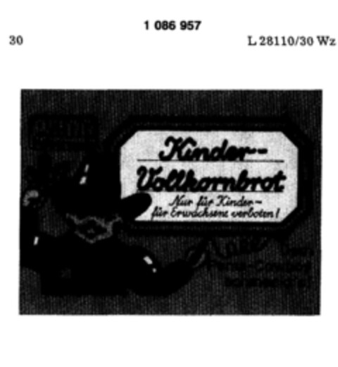 PEMA Vollwertbrote Kinder-Vollkornbrot Logo (DPMA, 04.04.1985)