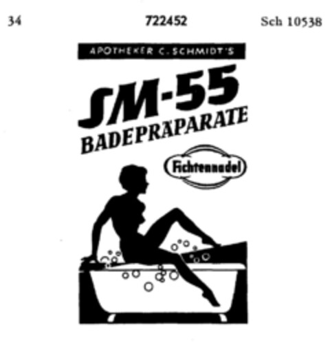 APOTHEKER C. SCHMIDT'S SM-55 BADEPRÄPARTE Fichtennadel Logo (DPMA, 19.03.1958)