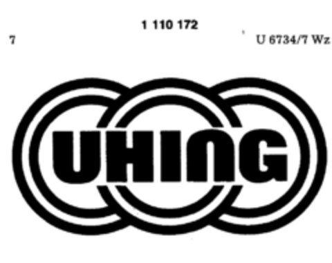 UHING Logo (DPMA, 29.07.1986)