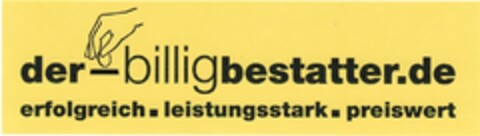 der-billigbestatter.de erfolgreich. leistungsstark. preiswert Logo (DPMA, 28.02.2008)