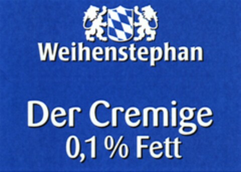 Weihenstephan Der Cremige 0,1 % Fett Logo (DPMA, 10.09.2008)