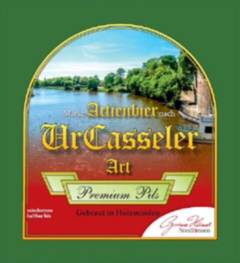 Actienbier nach UrCasseler Art Premium Pils Gebraut in Holzminden Logo (DPMA, 02/04/2016)