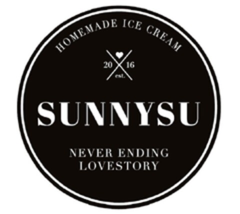 HOMEMADE ICE CREAM 20 16 est. SUNNYSU NEVER ENDING LOVESTORY Logo (DPMA, 03.07.2017)