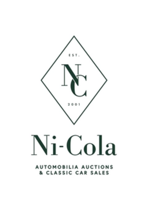 EST. NC 2001 Ni-Cola AUTOMOBILIA AUCTIONS & CLASSIC CAR SALES Logo (DPMA, 17.01.2018)