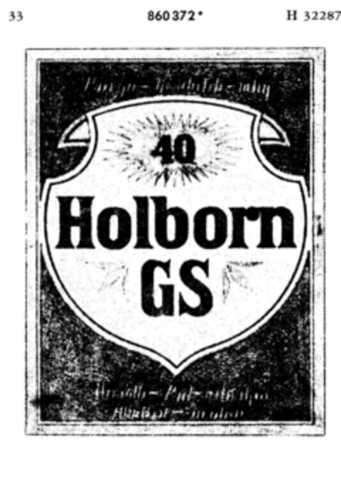 40 Holborn GS Logo (DPMA, 06.11.1968)