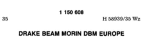 DRAKE BEAM MORIN DBM EUROPE Logo (DPMA, 01/27/1988)