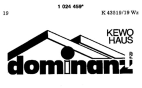 dominanz KEWO HAUS Logo (DPMA, 16.07.1981)