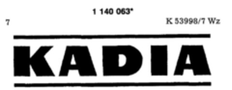 KADIA Logo (DPMA, 17.02.1989)