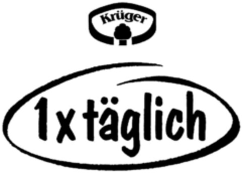 Krüger 1xtäglich Logo (DPMA, 11.10.1991)
