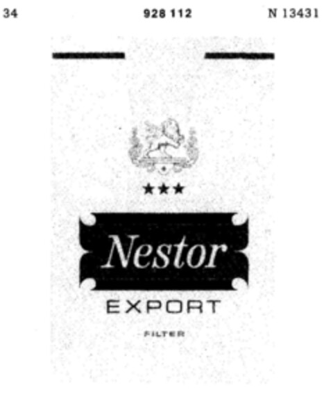 Nestor EXPORT FILTER Logo (DPMA, 21.02.1973)