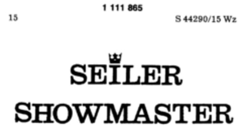 SEILER SHOWMASTER Logo (DPMA, 09.01.1987)