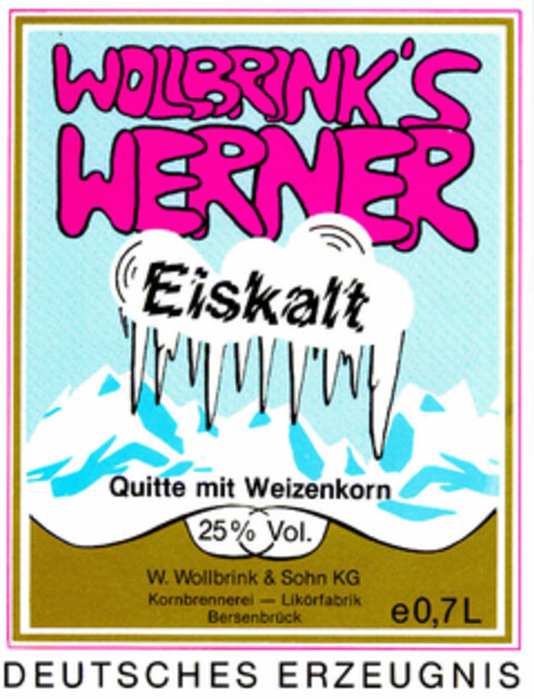 WOLLBRINK'S  WERNER  Eiskalt Quitte mit Weizenkorn Logo (DPMA, 17.03.1988)