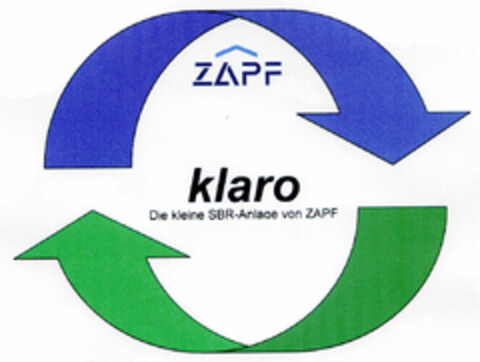 ZAPF klaro Die kleine SBR-Anlage von ZAPF Logo (DPMA, 20.02.2001)