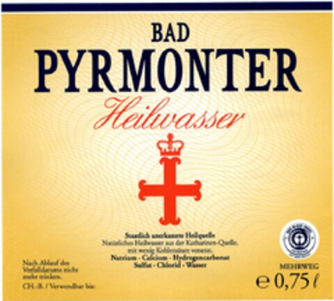 BAD PYRMONTER Heilwasser Logo (DPMA, 12/17/2004)