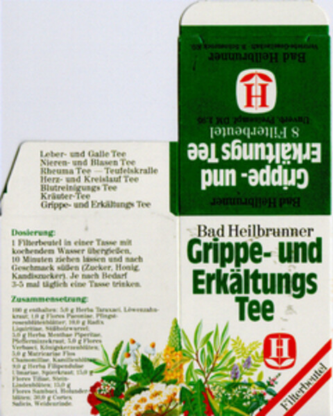 Bad Heilbrunner Grippe- und Erkältungs Tee Logo (DPMA, 05.06.1981)
