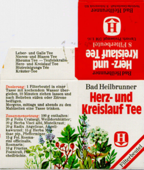 Bad Heilbrunner Herz- und Kreislauf Tee Logo (DPMA, 06/05/1981)