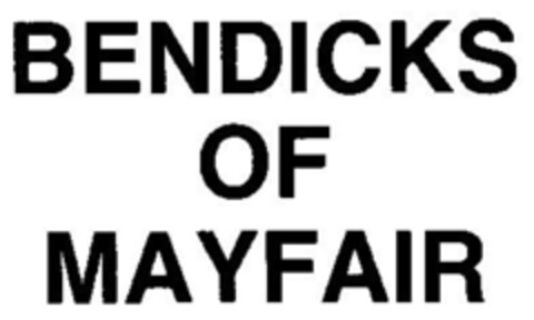 BENDICKS OF MAYFAIR Logo (DPMA, 01/26/1989)