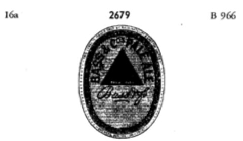 BASS COS PALE ALE TRADE MARK Logo (DPMA, 23.08.1875)