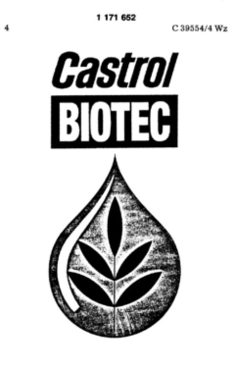 Castrol BIOTEC Logo (DPMA, 08/28/1989)