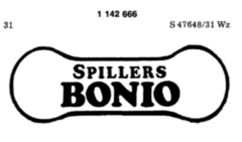 SPILLERS BONIO Logo (DPMA, 22.12.1988)