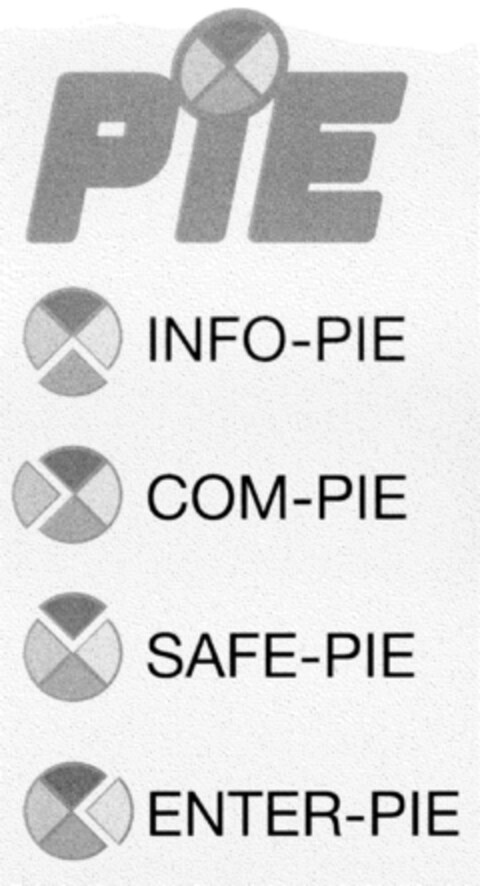 PIE INFO-PIE COM-PIE SAFE-PIE ENTER-PIE Logo (DPMA, 03.06.1998)