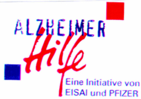 ALZHEIMER Hilfe Eine Initiative von EISAI und PFIZER Logo (DPMA, 28.07.1998)