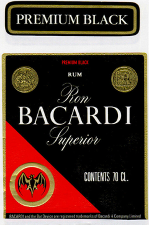 PREMIUM BLACK BACARDI Logo (DPMA, 11.07.1987)