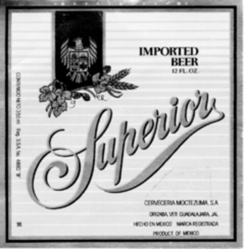 IMPORTED BEER Superior Logo (DPMA, 11/20/1989)