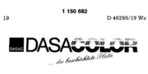 DASAG DASA COLOR...die beschichtete Platte Logo (DPMA, 23.03.1989)