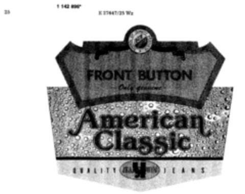 FRONT BUTTON American Classic JEANSEDWIN Logo (DPMA, 31.05.1988)