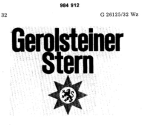 Gerolsteiner Stern Logo (DPMA, 07/05/1978)