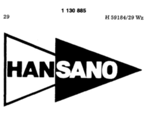 HANSANO Logo (DPMA, 03/15/1988)