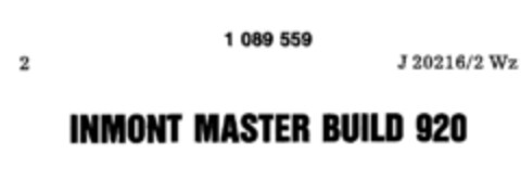 INMONT MASTER BUILD 920 Logo (DPMA, 06.07.1985)