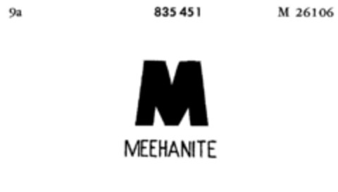 M MEEHANITE Logo (DPMA, 05.05.1966)