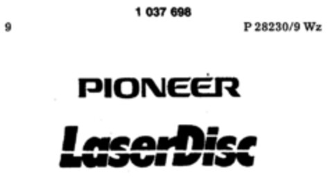 PIONEER LaserDisc Logo (DPMA, 30.04.1981)