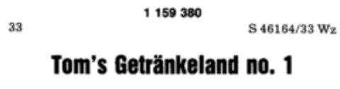 Tom's Getränkeland no. 1 Logo (DPMA, 08.02.1988)