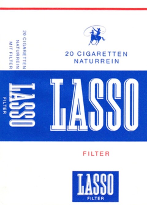 LASSO FILTER 20 CIGARETTEN NATURREIN Logo (DPMA, 11.08.1964)