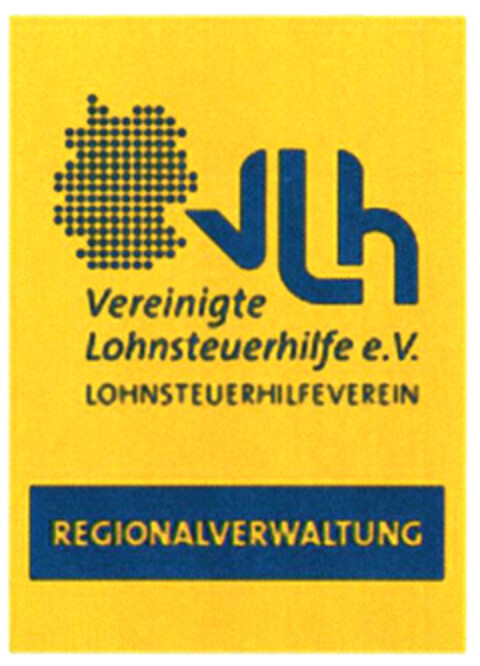 vlh Vereinigte Lohnsteuerhilfe e.V. LOHNSTEUERHILFEVEREIN REGIONALVERWALTUNG Logo (DPMA, 08.09.2022)