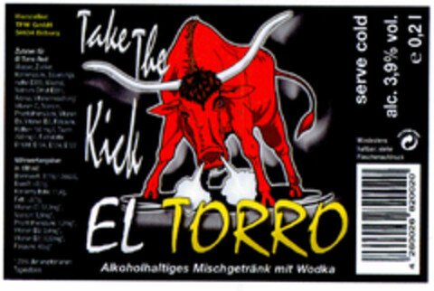 Take The Kick EL TORRO Logo (DPMA, 05/27/2002)