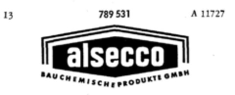 alsecco BAUCHEMISCHE PRODUKTE GMBH Logo (DPMA, 15.01.1962)