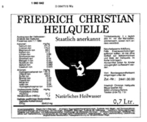 FRIEDRICH CHRISTIAN HEILQUELLE Logo (DPMA, 26.04.1983)