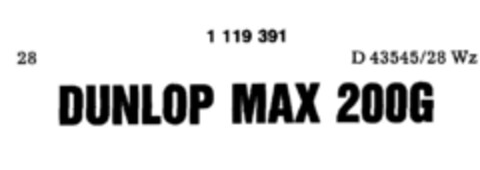 DUNLOP MAX 200G Logo (DPMA, 15.07.1987)