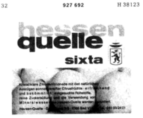 hessen quelle sixta Logo (DPMA, 10.03.1973)