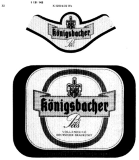 Königsbacher Brauerei AG, Koblenz königsbacher Pils Logo (DPMA, 12/08/1987)