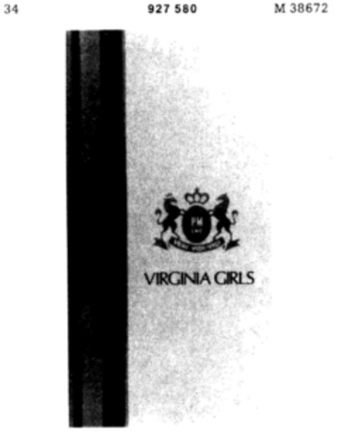 VIRGINIA GIRLS Logo (DPMA, 15.01.1974)