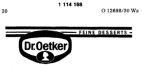 Dr.Oetker FEINE DESSERTS Logo (DPMA, 11/14/1986)