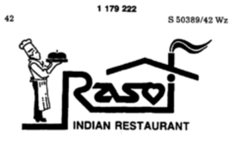 Rasoi INDIAN RESTAURANT Logo (DPMA, 25.05.1990)