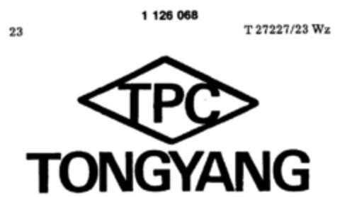 TPC TONGYANG Logo (DPMA, 01/22/1988)
